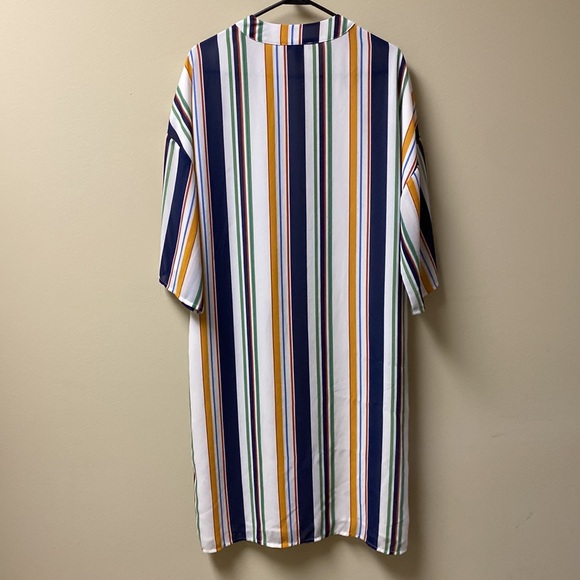 Multicolor Striped Chiffon Kimono Cover Up Size S Forever 21 - Picture 5 of 10